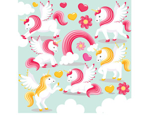 Unicorn valentines vector artwork