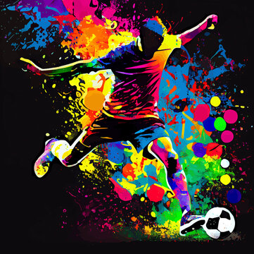 Soccer player colorful abstract illustration