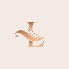natural massage beauty logo template letter L