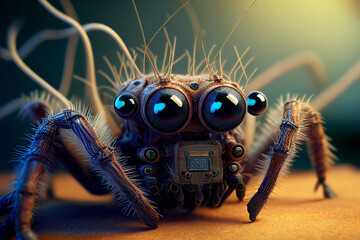 Fototapeta premium Jumping Spider Bot - Generative Ai