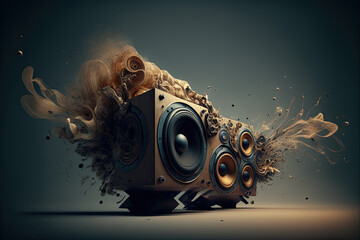 Illustration about music speakers