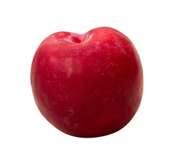 Fresh red plum fruit isolated on transparent background