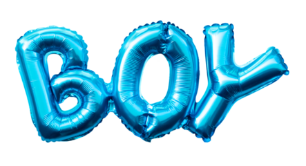A blue balloon with inscription of boy. png transparent background