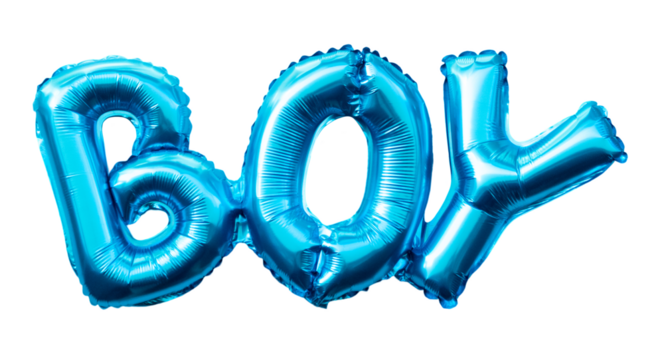 A blue balloon with inscription of boy. png transparent background - Powered by Adobe