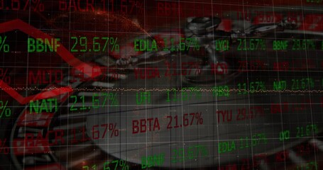Animation of roulette over data processing - Powered by Adobe