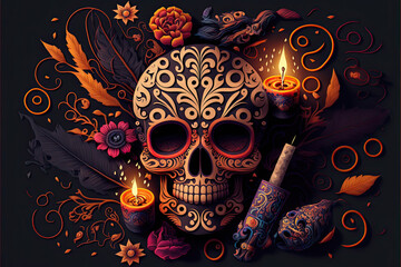 illustration for Mexican Day of the Dead