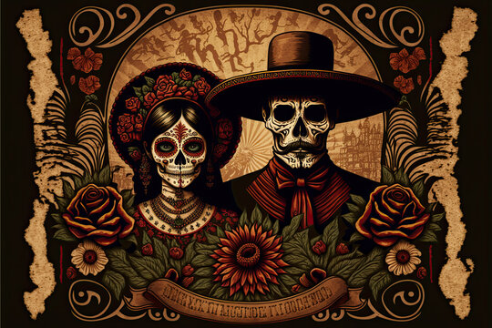 illustration for Mexican Day of the Dead