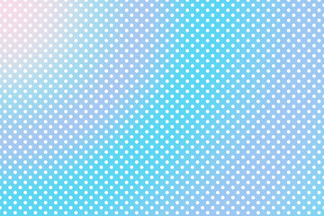 Seamless blue Texture of polka white dot pattern on gradient abstract background with circles. Suitable for textile, packaging, postcards, Wallpapers, banners. Colorful gifts material, website, design