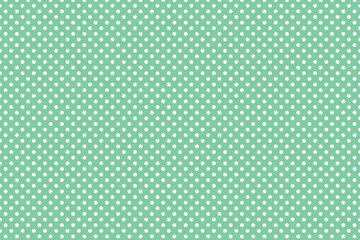 Seamless Large Texture of polka white dot pattern on green abstract background with circles. Suitable for textile, packaging, postcards, Wallpapers, banners. Colorful gifts material, website, design