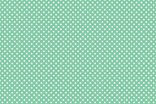 Seamless Large Texture of polka white dot pattern on green abstract background with circles. Suitable for textile, packaging, postcards, Wallpapers, banners. Colorful gifts material, website, design