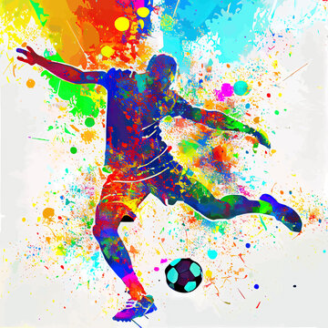 soccer player on colorful background