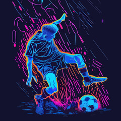 soccer player on colorful background