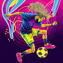 Fototapeta na wymiar background with soccer player