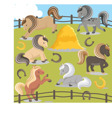 Pretty ponies vector art