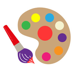 paint palette icon with a paintbrush