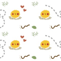 Cute chicken seamless pattern for children fabric