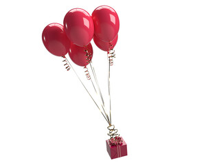 Pink red orange color gift award fly balloon helium symbol decoration ornament happy valentine 14 fourteen february surprise party love heart romantic wedding celebration festival anniversary holiday © StreetOnCamara