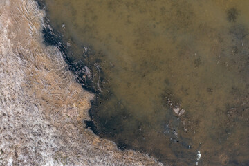 View above sewage, water treatment