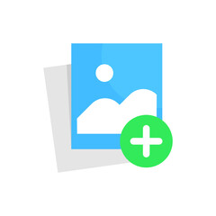 upload or add a picture concept illustration flat design vector eps10. modern graphic element for landing page, button, empty state ui