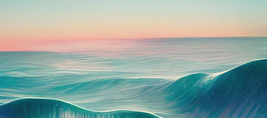 Foto auf Alu-Dibond blue brush wave sea with sky background © Nindya