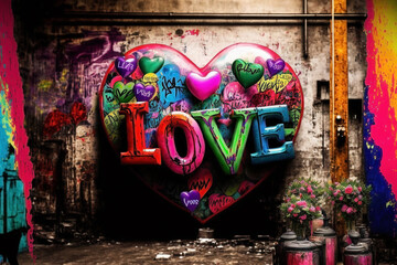 Fototapeta premium Valentine’s day, Heart - Generative AI