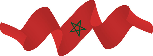 Morocco flag ribbon ornament