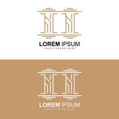 Pillar Logo, Law Design, Building Construction Pillar Vector, Product Brand Illustration Icon