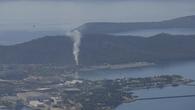 An unusual sight of smoke in the city.
