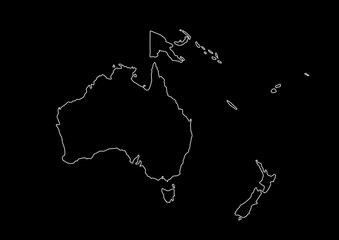 オセアニア（線画）ブラック