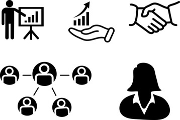 Fototapeta premium Collection of business people Vector Line Icons. Pictogram Set on white Background.eps