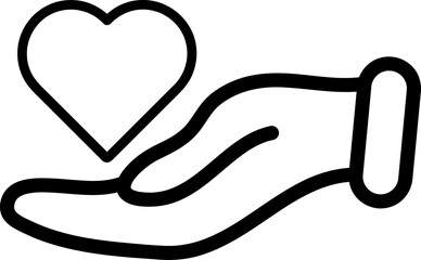 heart in hand icon. Vector illustration on white background..eps