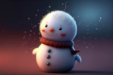 Obraz premium cute snowman in the snow