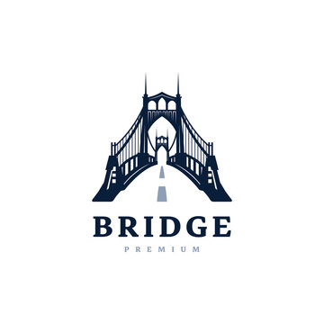 bridge portland oregon silhouette logo design illustration