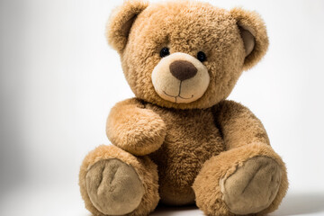 Teddy bear that is cute, isolated on a white backdrop. Generative AI