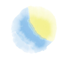 水彩の円　テクスチャー　黄色と水色