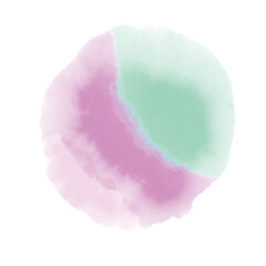 水彩の円　テクスチャー　紫と緑