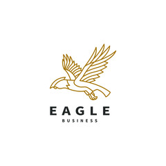 Obraz premium eagle logo design with line art style