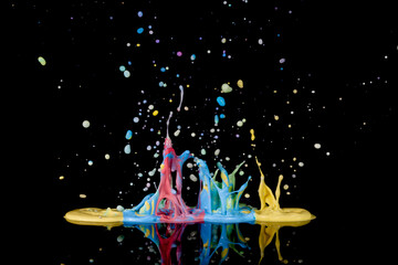 Obraz na płótnie Canvas Paint splash party confetti