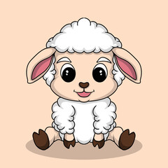 artwork illustration and t shirt design cute animal character design sheep