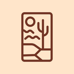 Outline western cactus logo design