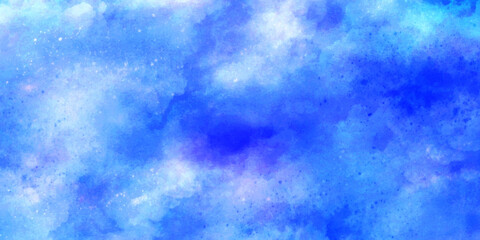 Fototapeta na wymiar Blue sky with clouds and Abstract watercolor digital art painting for texture background. Abstract blue sky Water color background, Illustration, texture for design. 