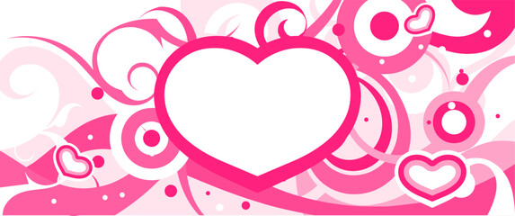 love heart pink valentine with floral, Valentine's day background 