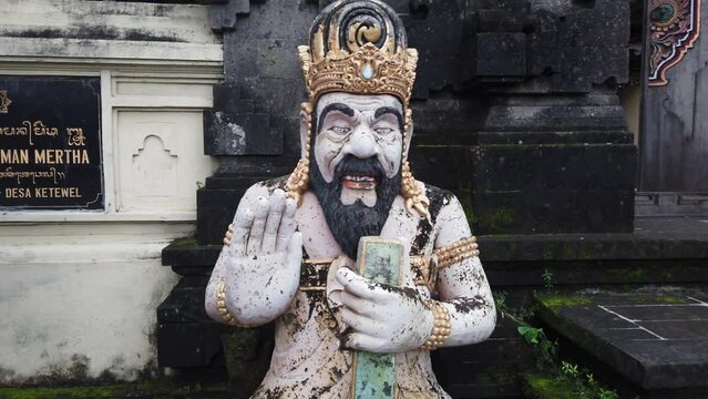 Balinese Statue, Priest Guardian of Bali Temple in Ketewel, Gianyar, Indonesia, Hindu Religion
