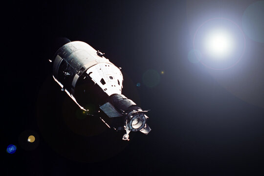 Spaceship to the moon. Elements of this image furnished by NASA
