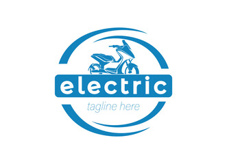 Electric bike logo. Electric motorcycle logo design. 