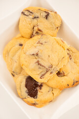 Fresh-baked Chocolate Chunk Cookies made with brown sugar and milk chocolate.