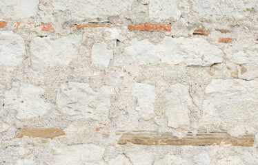 Light Old Brickwork Texture. Ancient Brick Wall.