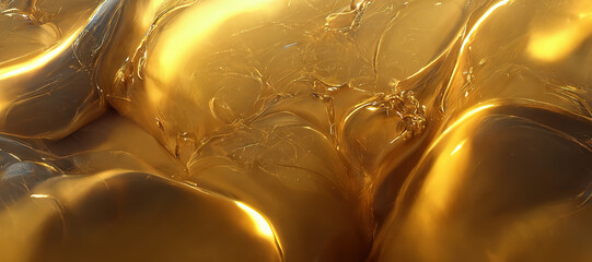 golden fluid texture blobs background