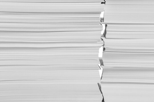 Stacks of paper sheets on white background