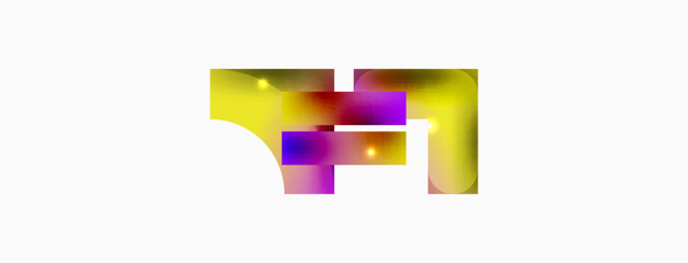 Obraz premium Dynamic composition, shiny geometric shapes abstract background. Trendy techno business template for wallpaper, banner, background or landing
